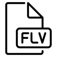 icono de línea flv vector