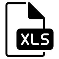 xls glyph icon vector