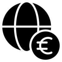 icono de glifo de euro vector