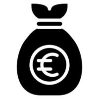 money bag glyph icon vector