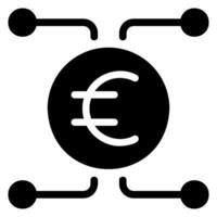 icono de glifo de euro vector