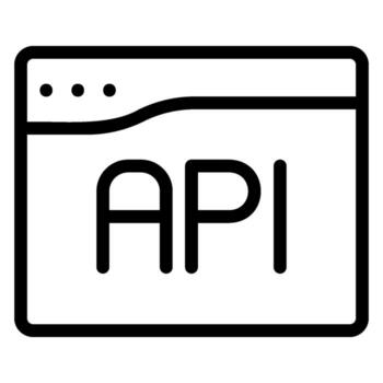 icono de línea de API vector