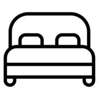 double bed line icon vector