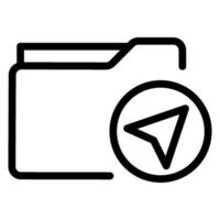 folder line icon vector