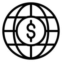 global economy line icon vector