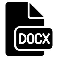 icono de glifo docx vector