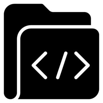 coding glyph icon vector