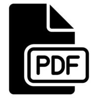 icono de glifo de pdf vector