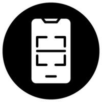 qr scan glyph icon vector