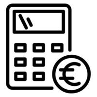 calculator line icon vector