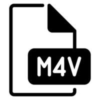 m4v glyph icon vector