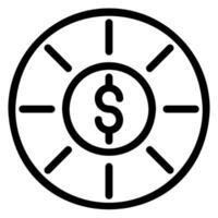 icono de línea de moneda vector