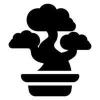 bonsai glifo icono vector