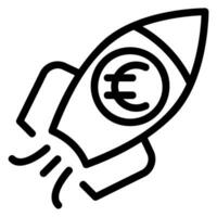 rocket launch line icon vector