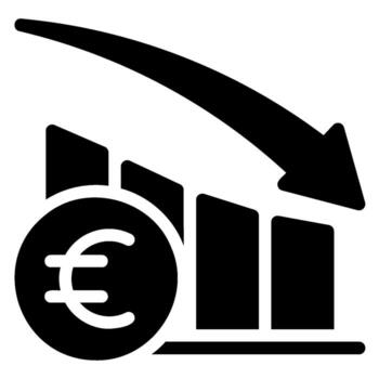 decrease glyph icon vector