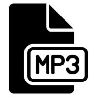 icono de glifo de mp3 vector