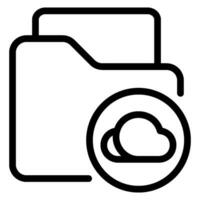 cloud folder line icon vector