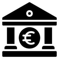 icono de glifo de banco vector