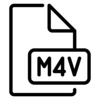 m4v line icon vector