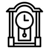 icono de línea de reloj de pared vector