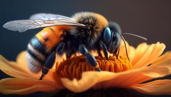 Enchanting honeycomb a delightful display of golden sweetness and busy bees, photo