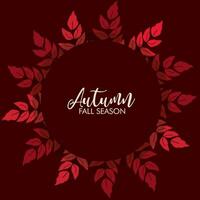 Autumn background with falling leaves frame vector