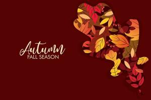 Autumn background with falling leaves vector