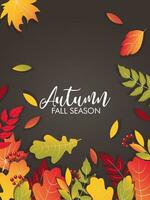 Autumn background with falling leaves vector