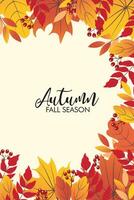 Autumn background with leaves of autumn vector