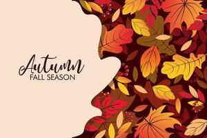 Autumn background with falling leaves vector
