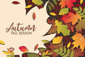 Autumn background with falling leaves vector