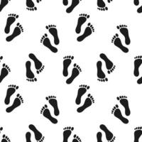Seamless pattern of human footprints. Black and white simple design. Print, background, wallpaper, vector