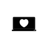 descubrir amor en tecnología con corazón en un computadora vector Arte. ideal para digital diseños obtener tuya ahora.