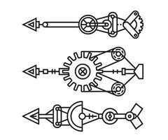 flechas arma conjunto línea vector ilustración