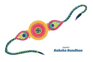 ilustración de la tarjeta de felicitación con rakhi decorativo para el fondo de raksha bandhan vector