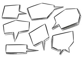 Hand draw chat sketch set design vector