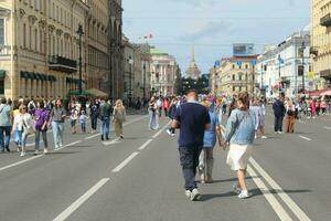 Sankt Petersburg Russia - 07 23 2023 View of the famous Nevsky Prospect, Saint Petersburg photo