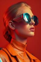 Ai Generative Photo portrait of a woman in futuristic fashion