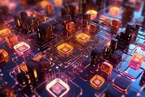 Cyber IoT Abstract Futuristic Background, photo