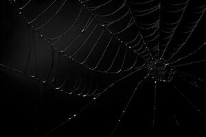 spiderweb overlay dark background, cobweb design element, ai generated photo