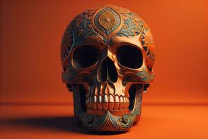 Day of the Dead sugar skull. Mexican sugar skull. ai generative photo