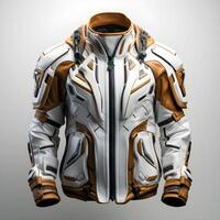 Innovative Suit Model with Tech Aesthetics, photo
