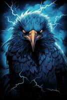 Ai Generative Angry Crow Logo photo