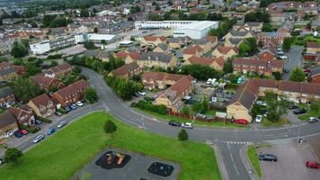 High Angle View of Western Luton City and Residential District. Aerial View of Captured with Drone's Camera on 30th July, 2023. England, UK video