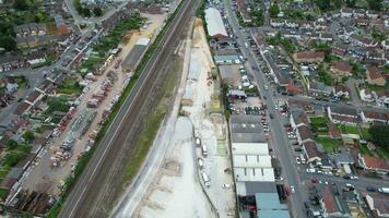 High Angle View of North East of Luton City and Its Residential District. Aerial Footage Was Captured with Drone's Camera on August 03rd, 2023. England, UK video