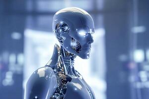 AI robots artificial intelligence and robotization, photo