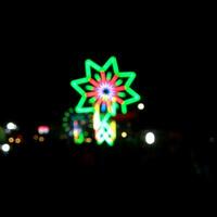 Blurred and out of fucus lighting flower on night time background photo