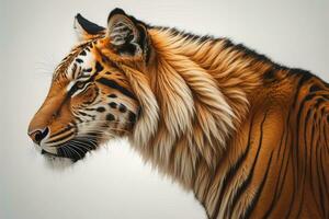 Portrait of a tiger on a solid color background. Close-up. ai generative photo