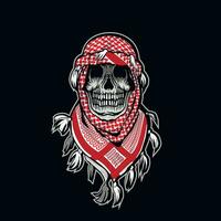 cráneo oriental, camisetas de diseño vintage grunge vector