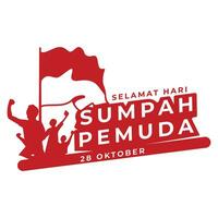 Sumah pemuda Oktober 28th logo design, Indonesian Youth hero declaration vector